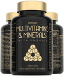 Multivitamins and Minerals with Omega 3 - Multivitamin Tablets for Men & Women - Adult Multi Vitamins with 100% Daily Dose of Iron, Zinc, Vitamin D, C, B12 - 26 Nutrients & Supplements - 60 Tablets