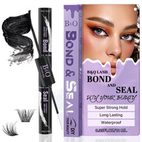 B&Qaugen Lash Bond and Seal Waterproof 10ML Eyelash Bond and Seal Lash Glue for Lash Clusters Black Lash Glue and Bond Super Strong Lash Extension Bond and Seal Long Lasting Bond and Lock 72 Hours(NewST-HEI)