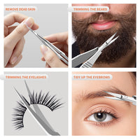 ZIZZON Cuticle Scissors Extra Fine Curved Professional Precise Pointed Tip Grooming kit for Eyebrow, Eyelash, Trim Nail and Dry Skin
