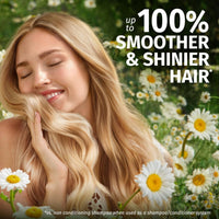 Infinite Emblems Chamomile Smooth & Shine Hair Care Set with Hairbrush, Shower Cap & Scrunchies, Shampoo and Conditioner Nourishing Formula for Silky, Shiny Hair For Women.