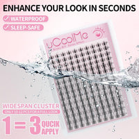 UCOOLME uCoolMe Fairy Lash Clusters Kit 8-18mm Manga Eyelash Clusters C Curl - WideSpan Wet-Look Spiky Anime Lashes Ultra-Thin Invisible Lash Band