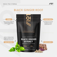 ALPHA01 Black Ginger Extract 1950mg – High Strength 4% Dimethoxyflavone (6mg) - 90 Vegan Capsules (3 Month Supply) - Resealable and Recyclable Pouch – By Alpha01