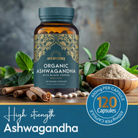 AYURVEDIQ WELLNESS Ayurvediq Wellness Organic Ashwagandha with Organic Black Pepper 650mg, 120 Capsules - Ashwagandha High Strength for Anxiety, Stress Relief for Adults, Better Sleep - Vegan Ayurvedic Products