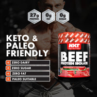 NXT Nutrition NXT Beef Protein Isolate 540g - High Protein Powder in Natural Amino Acids - Paleo, Keto Friendly - Dairy and Gluten Free | 540g | Strawberry & Watermelon