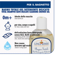Helan, Linea Bimbi BIO, Baby Shampoo and Body Wash, Baby Wash Gel with Marigold & Chamomile Flower Extracts, Kids Shampoo & Gentle Cleanser with Sweet Almond Protein for Baby Bath, Made in Italy 250ml