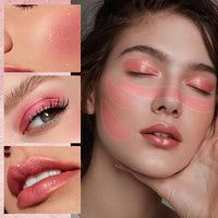 Prreal Powder Blush, 2-in-1 Color Blush with Matte and Shimmer, Radiant Blush Growing, Blendable Formula Powder Blusher Palette Eyeshadow, Fine Lightweight Face Blusher Makeup,#02