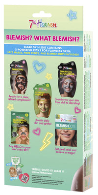 7th Heaven Clear Skin Edit Skincare Kit - 3 Face Masks, Nose Pore Strips and Blemish Dots