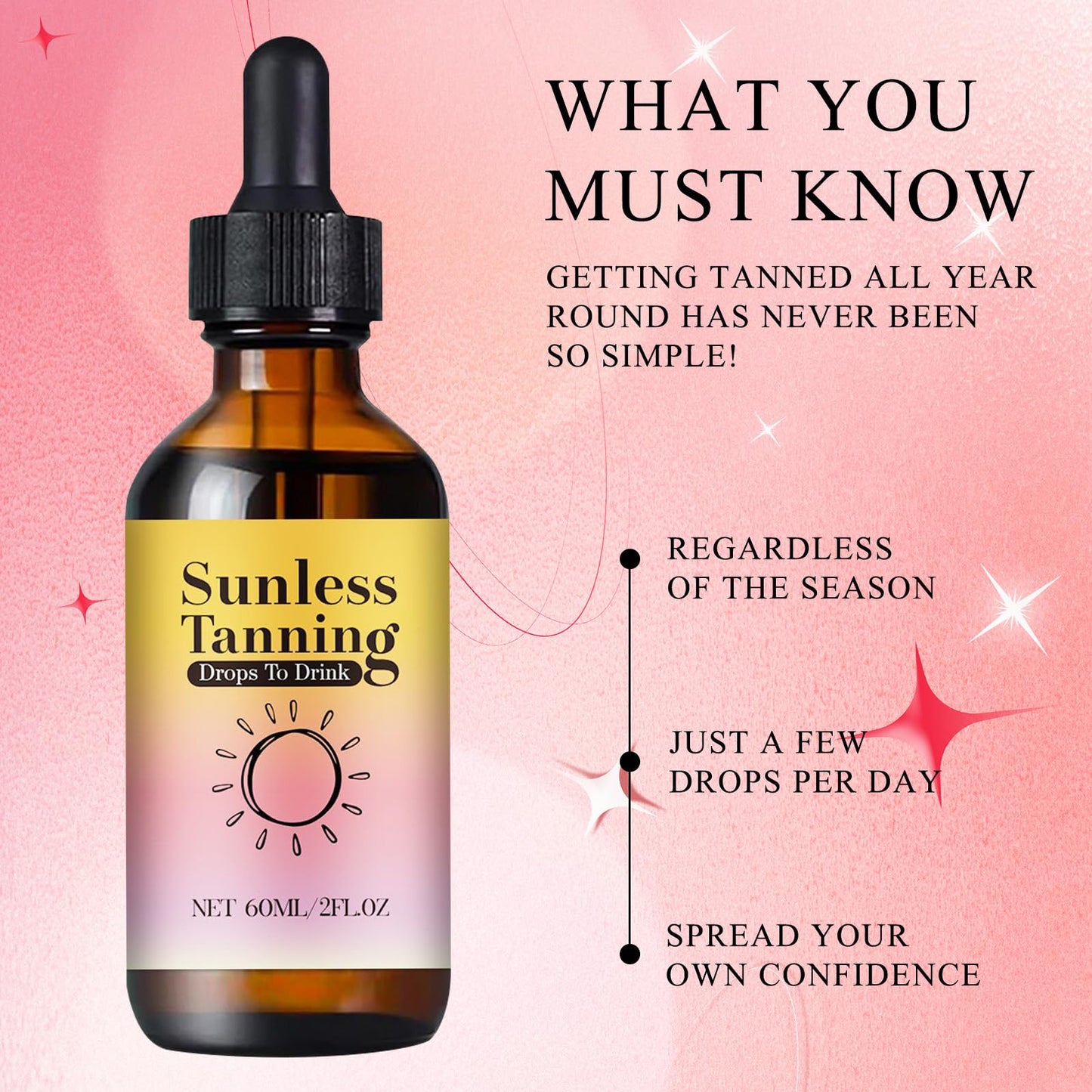 COWANIEE Sunlesss Drinkable Tanning Drops, Tan Drops Drink Promote Natural Skin Tone
