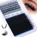 CORUSCATE 80D Cluster Lashes Fluffy Individual Eyelashes Thick D Curl Lashes Individual Cluster 12-20mm with Long Lash Spikes Volume Eyelash Clusters DIY Spiky Russian Strips Eyelashes Mega Extension