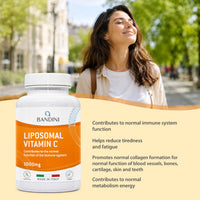 BANDINI Bandini® Liposomal Vitamin C | High Strength Ascorbic Acid Capsules, High Absorption & Bioavailability | Immunity, Energy, Skin Support - Boosts Collagen & Reduces Fatigue (180 Count (Pack of 1))