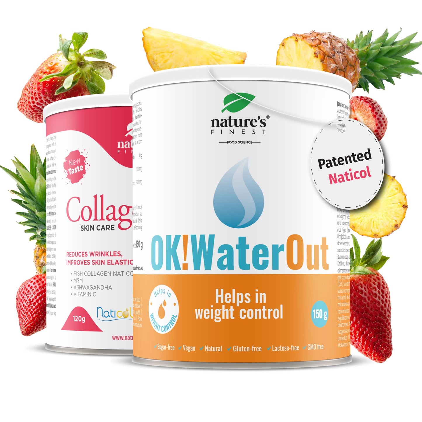 Nature's Finest by Nutrisslim OK!Body Lift - Hydrolyzed Marine Collagen Powder Naticol (5000mg) for Skin Elasticity, Reduce Water Retention - Skin Lift Effect