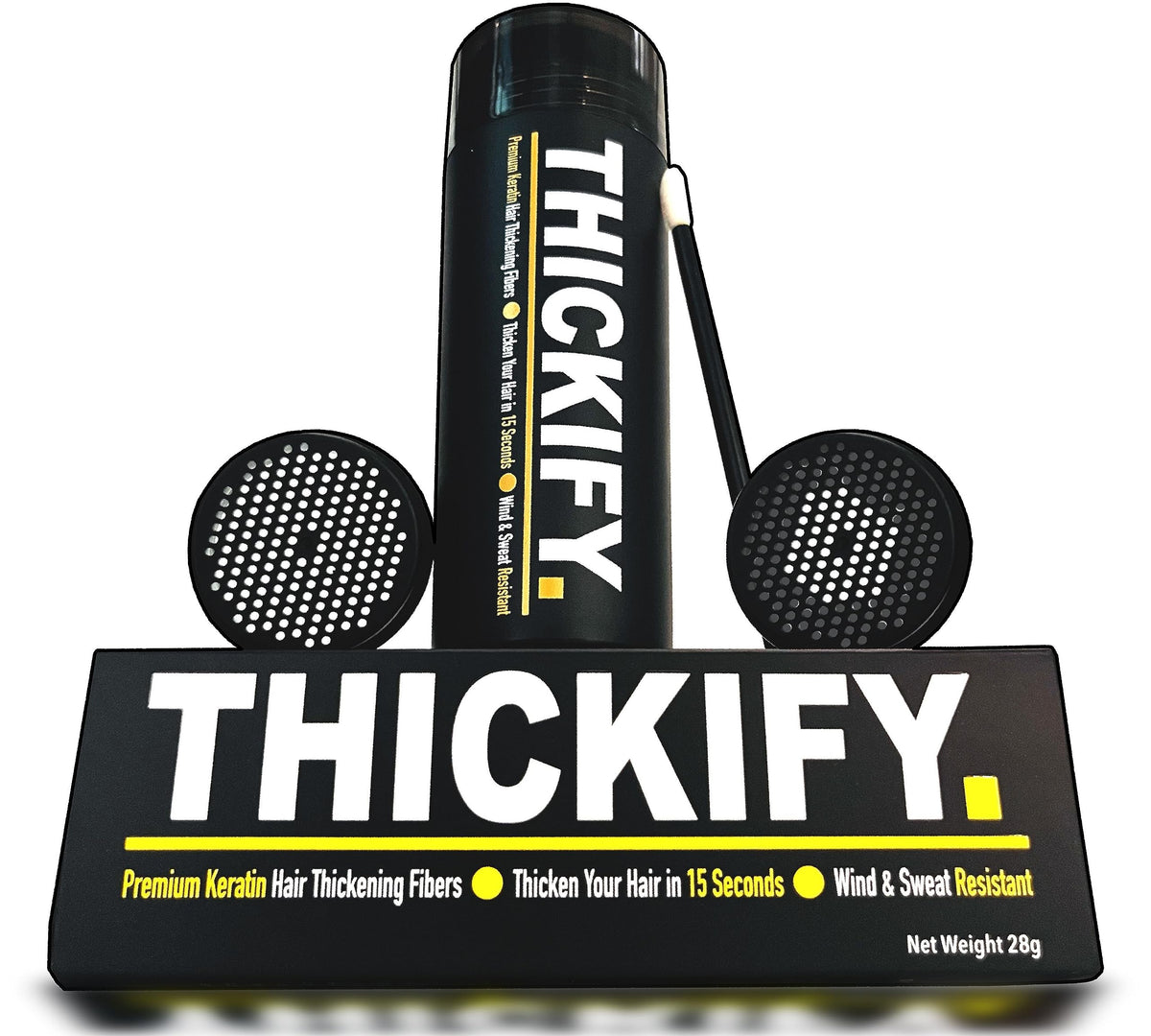 THICKIFY Hair Fibres for Thinning Hair Undetectable & Natural - 28g Bottle - Completely Conceals Hair Loss Instantly - Hair Thickener & Topper for Fine Hair for Women & Men (Grey)