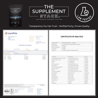 The Supplement Stack Longevity - Anti-Aging NAD+ Supplement with Nicotinamide Riboside, Glycine, NAC, Trans-Resveratrol, Pterostilbene, Fisetin & Vitamin D3/K2 for Cellular Health, Energy, and Vitality – Premium Formula
