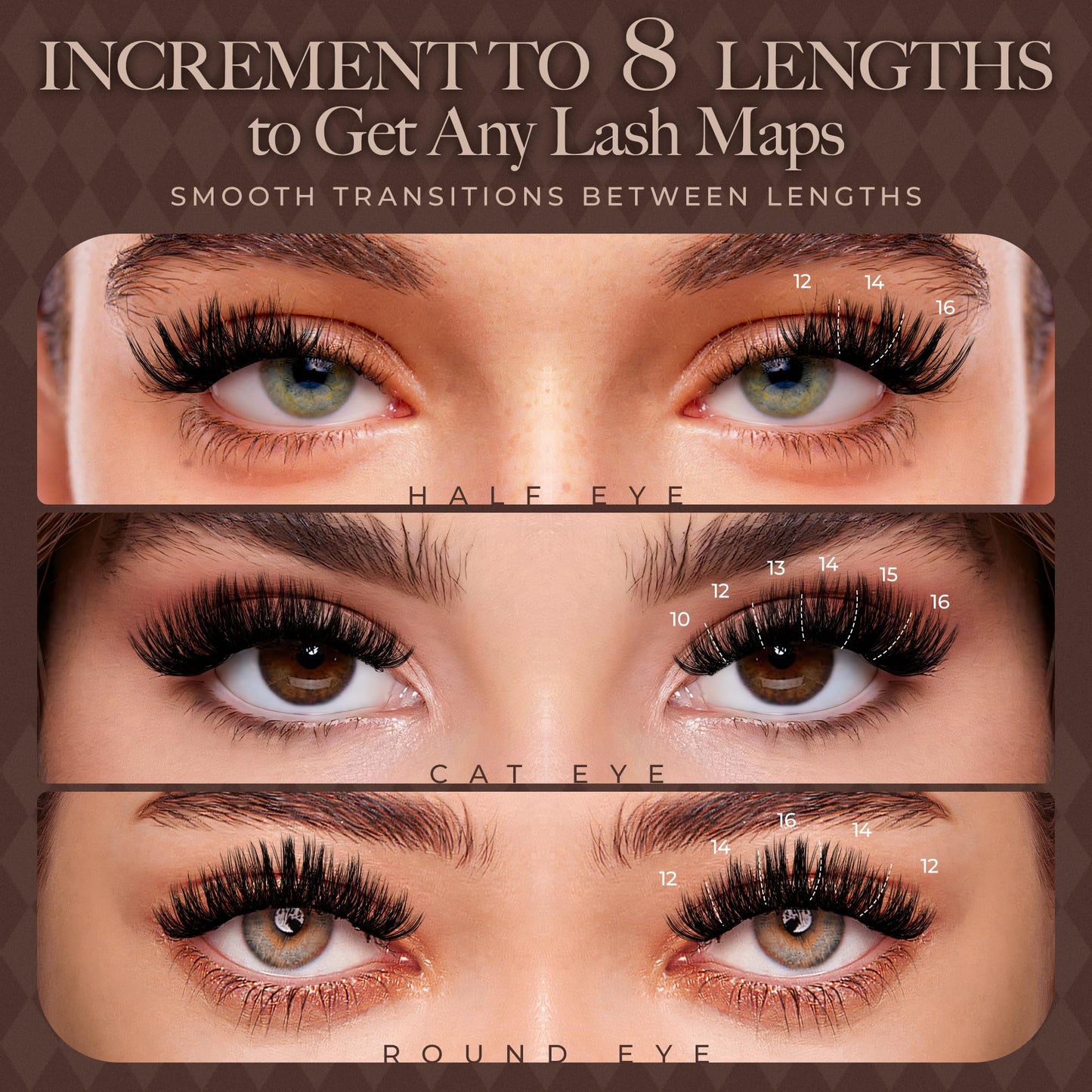 LASHVIEW Cluster Lashes D Curl Volume Eyelash Clusters 9-16mm Mix SilkPlush Soft Fluffy DIY Cluster Eyelash at Home-Style W03