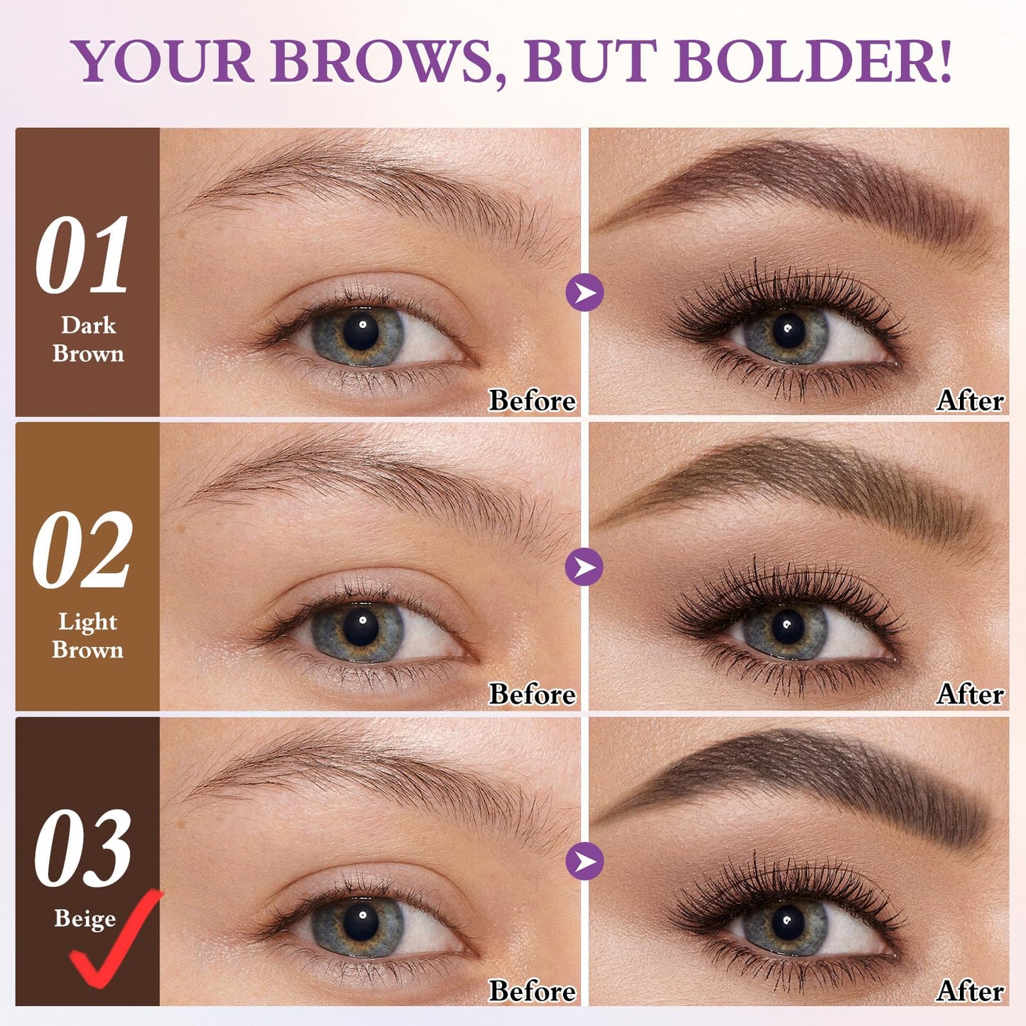 Shengqialun Peel Off Eyebrow Tint, Brow Tattoo Peel Off, Waterproof Eyebrow Gel & Long-Lasting Natural Color, Eye Brow Dye for Defined Brows, Smudge-Proof Up to 3 Days for Daily Use(Black Brown)