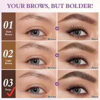Shengqialun Peel Off Eyebrow Tint, Brow Tattoo Peel Off, Waterproof Eyebrow Gel & Long-Lasting Natural Color, Eye Brow Dye for Defined Brows, Smudge-Proof Up to 3 Days for Daily Use(Black Brown)