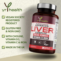 yrhealth Vegan Liver Support Supplement - Liver Tablets with Vitamin C, Acai, Ginger Root, Turmeric- 30 Day Liver Detox Capsules, Cleanse & Support Men & Women - Made in The UK by YrHealth