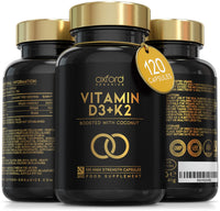 Vitamin D3 K2 Capsules - 4000 IU Vitamin D & 100mcg Vitamin K MK7 - Boosted with Coconut MCTs for Absorption | 120 High Strength Vitamin D and K2 Capsules | 4 Month Supply | UK Made & Vegetarian