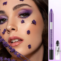 LYNTYAOU Eyeshadow Stick, Purple Eye Shadow Pen, Metal Shimmer Dark Color Eyeshadows Crayon, Pearl Cream Mermaid Glitter Pencil, Pearlescent Eyeliner, Eyes Makeup Gifts for Women