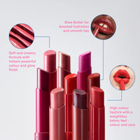 3INA MAKEUP - The Color Lip Glow 385 - Berry Pink Colour Lip Balm with Shea Butter to Moisturise the Lips - Shiny and Glowy Colour Lipstick - Highly Pigmented Lip Colour