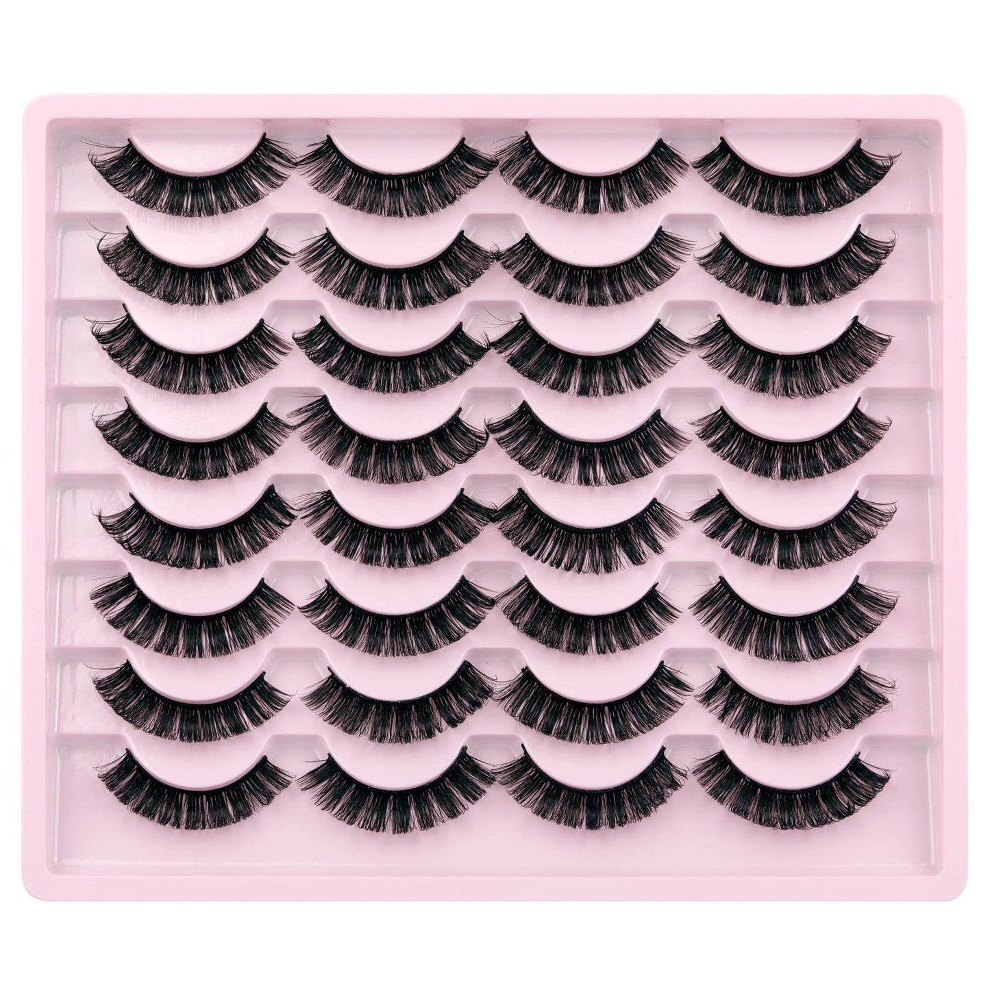 JIMIRE Russian Strip Volume Eyelashes DD Curl Fluffy False Eyelashes Look Like Lash Extensions Natural Lashes 16 Pairs Pack