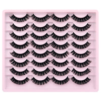 JIMIRE Russian Strip Volume Eyelashes DD Curl Fluffy False Eyelashes Look Like Lash Extensions Natural Lashes 16 Pairs Pack