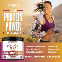 Nu U Nutrition Collagen Powder 500g - Hydrolysed Collagen Peptides Powder - High Protein Bovine Collagen Supplement - Grass Fed, Halal Certified - Rich in Amino Acids - for Hair, Nails & Skin - Zhou Nutrition