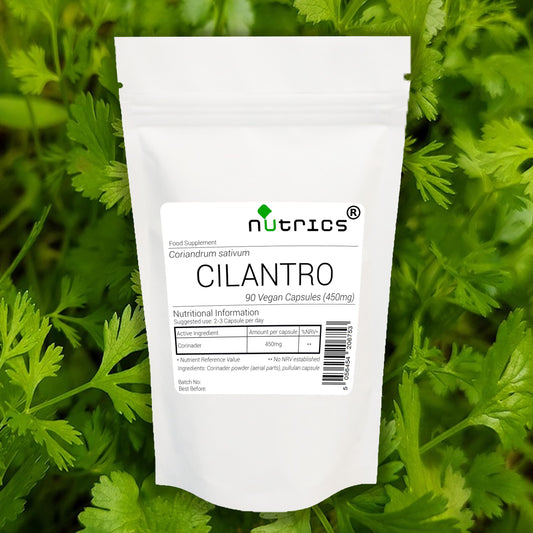Nutrics® 450mg Cilantro Coriander V Capsules - Supplement - Suitable for Vegan Vegetarian Halal & Kosher Diet – 100% Pure - 90 Vegan Capsules (1 Month Supply) (90)