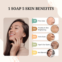 Areton High Grade Salicylic Acid Soap with 5 Active ingredients, Activated Charocal, Salicylic Acid, Kojic Acid, Aloe Vera for Skin Exfoliation, Brightening, Helps purify pores 80g