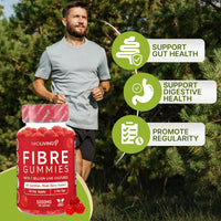 NKD Living High Fibre Inulin Gummies (60 Vegan Gummies) 5g of Fibre per Serving - with 1 Billion Live Cultures - Gut Health and Digestive System Support