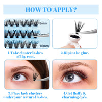 GEMERRY Individual Lashe 280pcs 0.07mm Lash Clusters 40D 8-16 MIX D Curl Cluster Lashes Soft Natural Individual Lashes Cluster Reusable DIY Eyelash Extensions(40D-D-0.07-8-16mm)