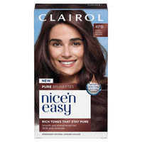 Clairol Nice n’ Easy Pure Brunettes Hair Colour | Pure and Rich Brown Tones | Smooth, Natural Hair Colour | With Pre-Colour Serum | 100% Grey Coverage | 4PB Deep Mocha Brown| Permanent Hair Dye