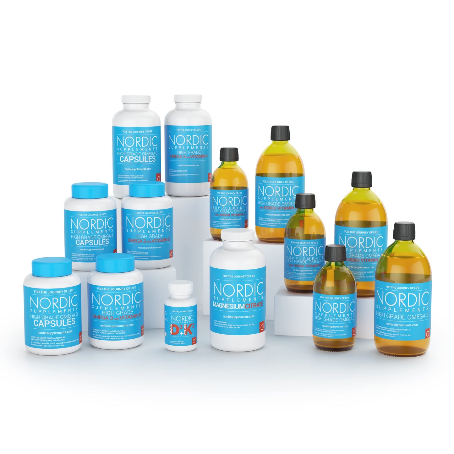 Nordic Supplements Omega 3 Fish Oil 1000mg with Vitamin D 4000iu and K2 100ug - 180 Capsules Supplements