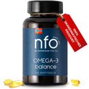 NFO Omega 3 Balance [90 Capsules] High Dose Fish Oil with High DHA Concentration in the Form of Triglycerides with Vitamin E Natural Complex of Freshly Caught Wild Fish Made in Finland