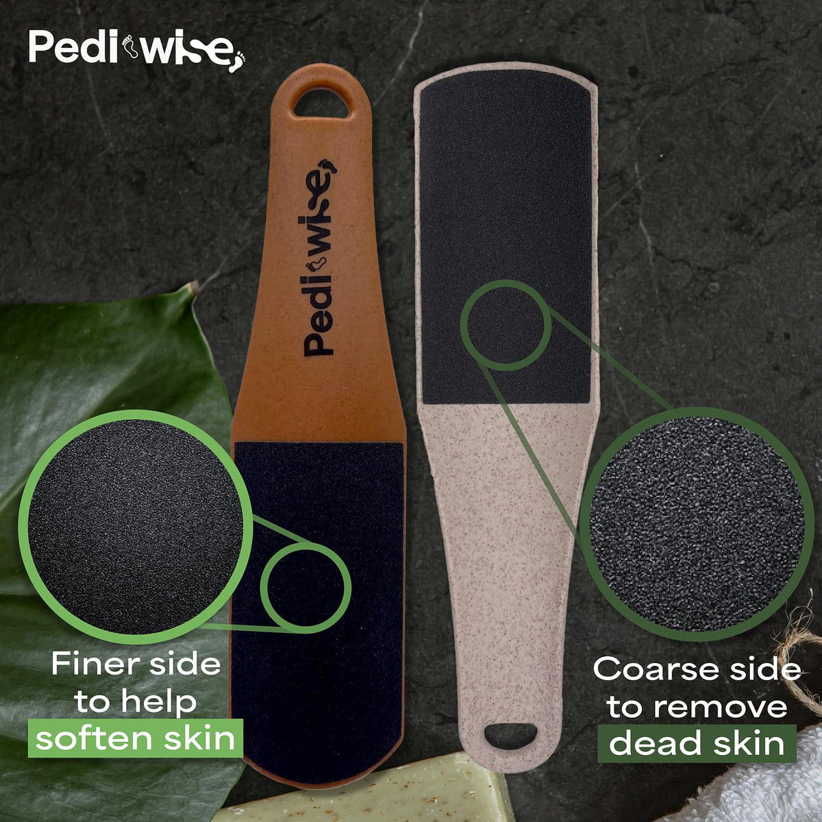 Pedi-wise PEDI-WISE Double Sided Foot File - Extra Large Professional Foot Rasp for Hard Skin Removal - Concave/Convex Shape for Maximum Efficiency - Recommended by Podiatrists - Twin Pack