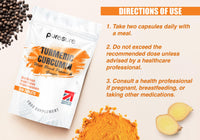 PuroSure Purosure Organic Turmeric (Curcuma Longa) Capsules High Strength and Organic Black Pepper with Active Curcumin with Organic Ginger - 120 Vegetarian and Vegan Organic Capsules