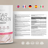 BioTechUSA Clear Collagen Drink Powder, A Refreshing, Flavoured Drink Powder containing hydrolysed Collagen and Sweetener, 308 g, Strawberry & Cranberry