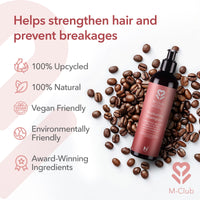 M-Club Menopause Shampoo - For Women Strengthens & Hydrates Menopause Hair – Made From Upcycled Coffee Oil this Shampoo for Menopausal Hair aids Scalp & Follicle Health - Vegan Eco Formula - 2x 250ml