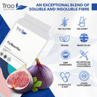 Troo Health Care Digest-Flow Psyllium Plus Dietary Fibre Complex - 100 Capsules | Soluble and Insoluble Fibre Blend | UK Manufactured to GMP Standards