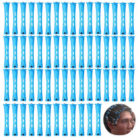 Vierone Perm Rods Perm Kit 60 PCS Small Size Hair Curlers Rollers 0.35 Inch Hair Rollers Perm Kit Short Hair Men Home Perm Kits for Long Short Hair Styling Tool Hair Curlers for Women and Men (Blue)