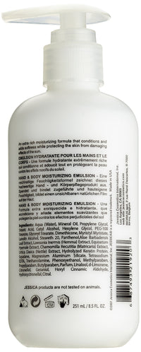 JESSICA Body Lotion, Hand and Body Moisturising Emulsion, Hydrating for Dry Skin, Silky & Smooth, 251ml