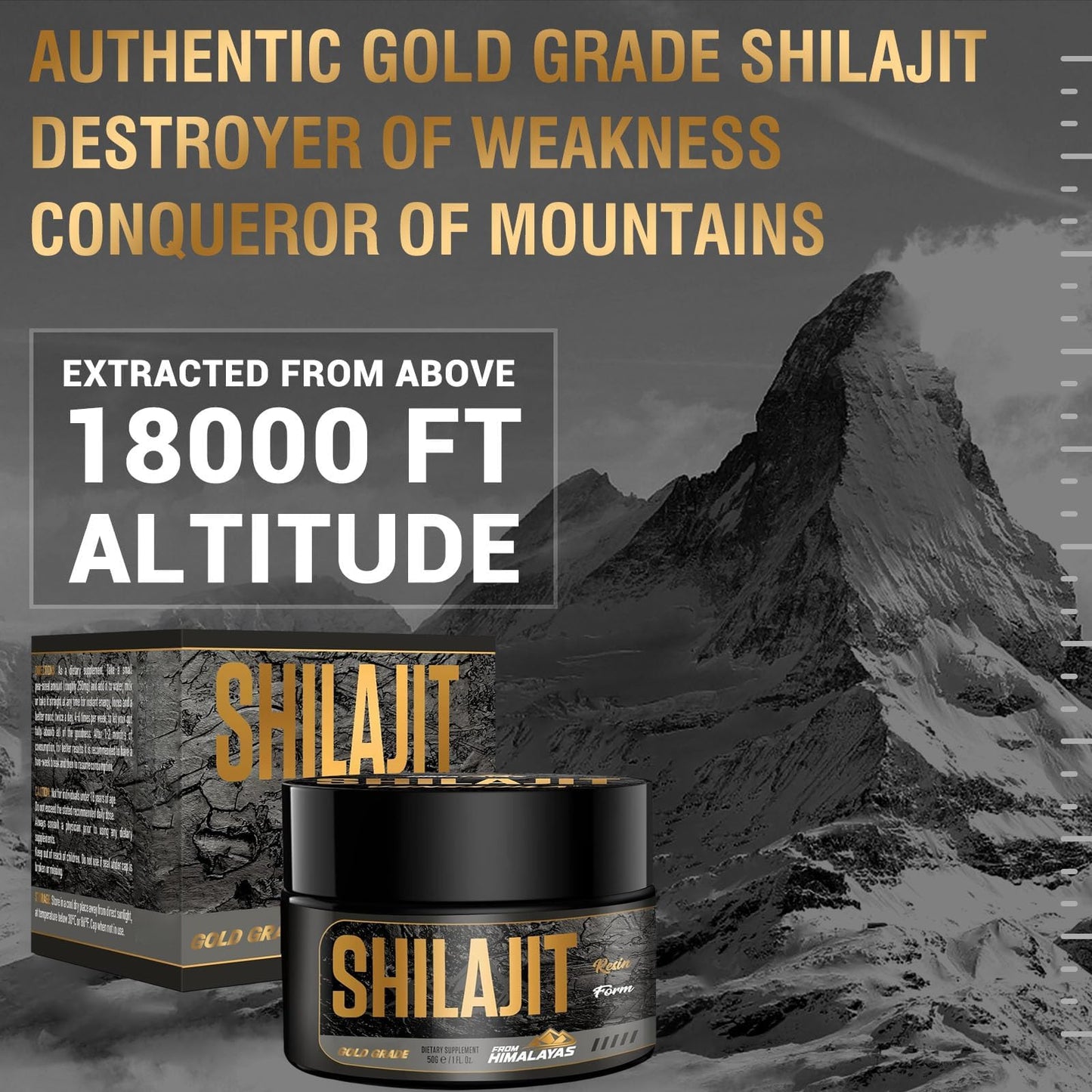 Ymoneyrat Himalayan Pure Natural Shilajit Resin 50g - Original Himalayan Shilajit