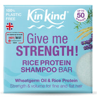 KinKind Rice Water Shampoo Bar for Hair Growth. Give Me STRENGTH! Shampoo Bars for hair UK made. Solid Shampoo Bar with Rice Protein & Rosemary for Thickening Menopause, Thinning, Fine & Flat Hair