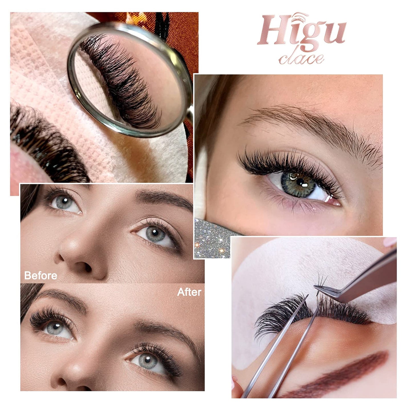 Higu clace Premade Fans Volume Eyelash Extensions 3D|4D|5D|6D 0.07/0.10mm Curl C/D 8mm~18mm 3D 0.10 D 15mm Short Stem Russian Premade Lash Extension Fans (3D 0.10 D 15mm)