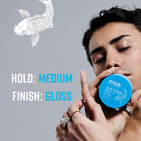 fish FISH Original Fish Shape Defining Hair Wax, Mens Hair Styling Product Suitable for Short & Medium Length Hair. Stylist & Barber Used, Medium hold, Gloss Finish, 100 ml