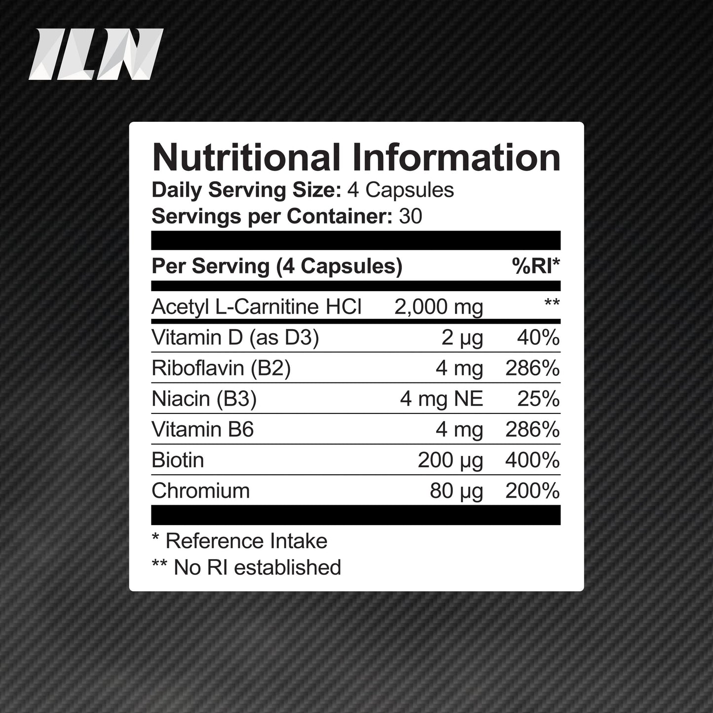 Iron Labs Nutrition Acetyl L Carnitine Capsules - Double Pack - 2000mg Acetyl L-Carnitine x 60 Servings - Carnitine Plus 6 Added Nutrients (240 Vegetarian Capsules)