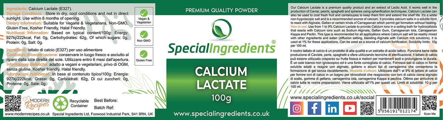 SPECIAL INGREDIENTS Special Ingredients Molecular Gastronomy Ingredients Calcium Lactate 100g and Sodium Alginate 100g