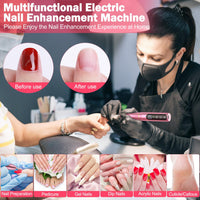Nail girl Nail Drill NAILGIRLS Rechargeable Cordless Nail Drill Machine, Portable Electric Nail Drill 35000RPM Professional Electric Nail File for Acrylic Gel Nails, Efile Manicure Pedicure Polishing, Pink