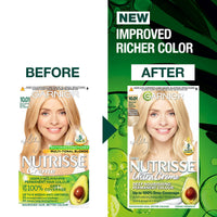 Garnier Nutrisse Permanent Hair Dye, Natural-looking, hair colour result, For All Hair Types, 10.01 Natural Baby Blonde