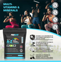 Multivitamins & Minerals - 120 Vegan Tablets - One a Day 100% RDA - 23 Essential Vitamins & Minerals in A-Z Multivitamin Tablet - Made in The UK by PROELITE